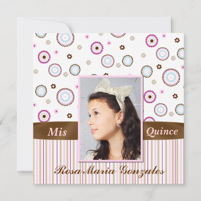 Invitation de Quinceañera de photo (Devant)