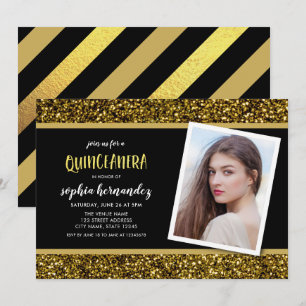 Invitation de Quinceanera de photo de parties