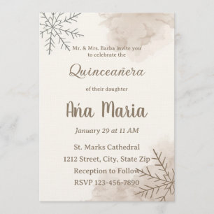 Invitation de Quinceañera d'hiver neutre – Minimal