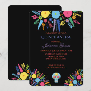 INVITATION DE QUINCEAÑERA DIA DE LOS MUERTOS