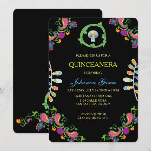 INVITATION DE QUINCEAÑERA DIA DE LOS MUERTOS