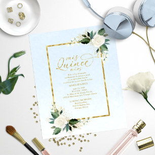 Invitation de Quinceañera Économique Bleu Espagnol