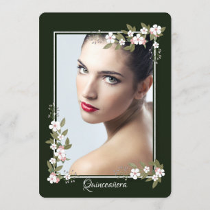 Invitation de Quinceañera en bois rose et blanc