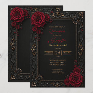 Invitation de Quinceanera Florale Halloween Gothiq