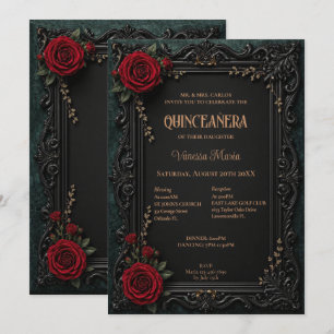 Invitation de Quinceanera Florale Halloween Gothiq