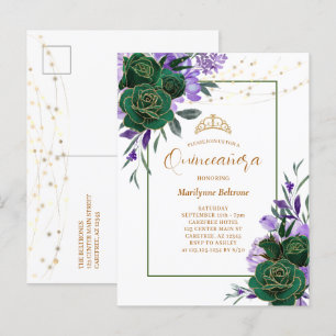 Invitation de Quinceañera or Floral violet