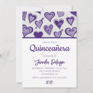Invitation de quinceañera pour la Saint-Valentin c