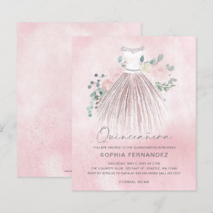 Invitation de Quinceañera Robe à paillettes dorées