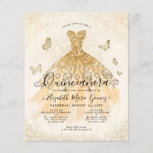 Invitation de Quinceanera Robe de Luxe Classique e