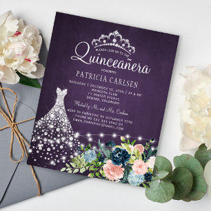 Invitation de quinceañera robe de princesse budget