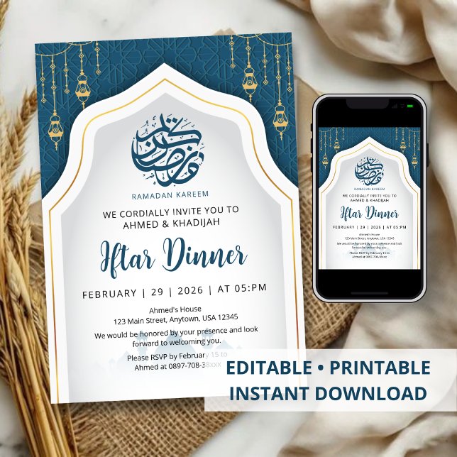 Invitation de Ramadan Iftar à l'arche géométrique  (Créateur téléchargé)