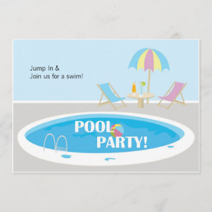 Invitation de réception au bord de la piscine