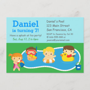 Invitation de réception au bord de la piscine