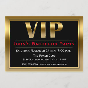 Invitation de réception de luxe VIP Black & Gold
