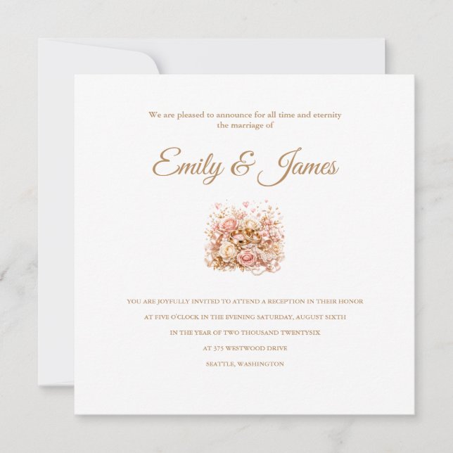 Invitation de réception de mariage (Devant)
