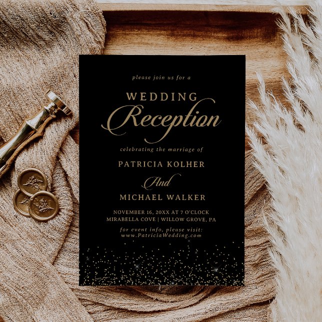 Invitation de réception de mariage à calligraphie  (Créateur téléchargé)