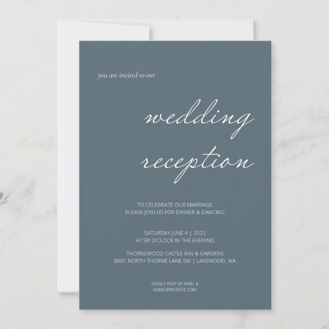 Invitation de réception de mariage à l'écriture ca (Devant)