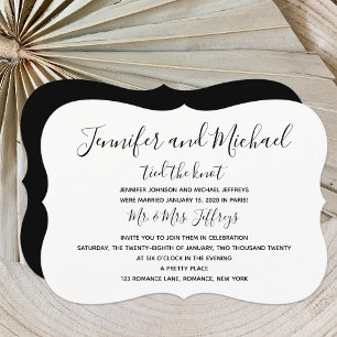 Invitation de réception de mariage après la cérémo