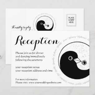 INVITATION DE RÉCEPTION DE MARIAGE. b/w YinYang co