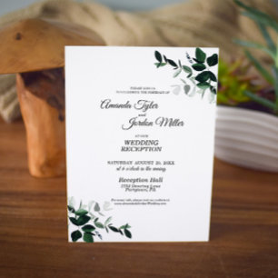 Invitation de réception de mariage botanique neutr