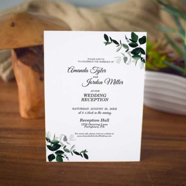 Invitation de réception de mariage botanique neutr (Créateur téléchargé)