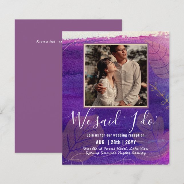 INVITATION De Réception De Mariage BUDGÉTAIRE Avec (Devant / Derrière)