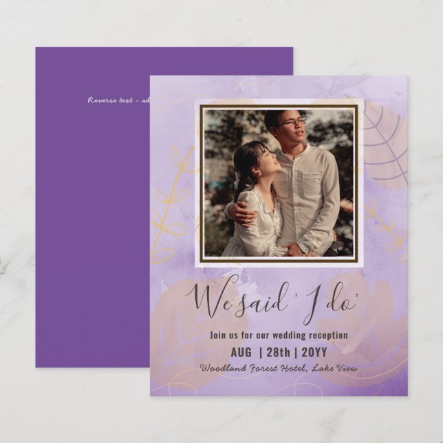 INVITATION De Réception De Mariage BUDGÉTAIRE Avec (Devant / Derrière)