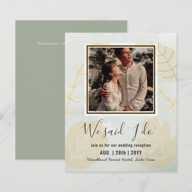 INVITATION De Réception De Mariage BUDGÉTAIRE Avec (Devant / Derrière)