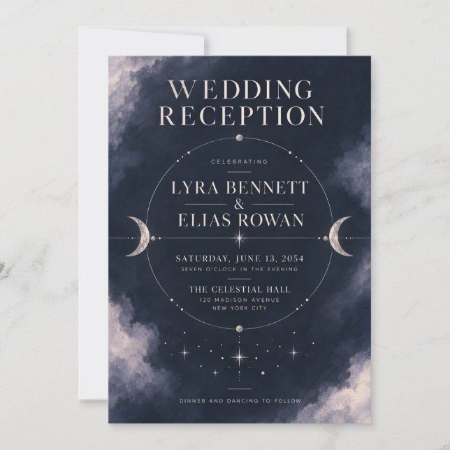 Invitation de réception de mariage | Céleste au cl (Devant)