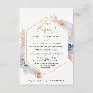 Invitation de réception de mariage en aquarelle fl
