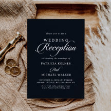 Invitation de réception de mariage noir blanc call