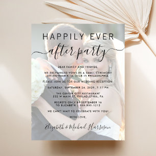 Invitation de réception de mariage photo pour une