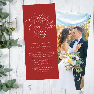 Invitation de réception de mariage photo Rouge Heu