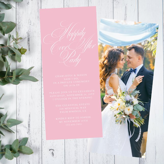 Invitation de réception de mariage Rose pâle pour  (Créateur téléchargé)