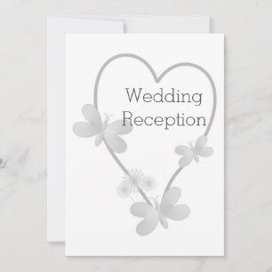 Invitation de réception de mariage Silver Heart Bu