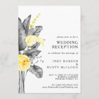 Invitation de réception de mariage tropical modern