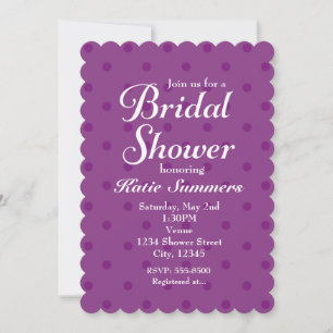 Invitation de RECEPTION de MARIEe à pois violets