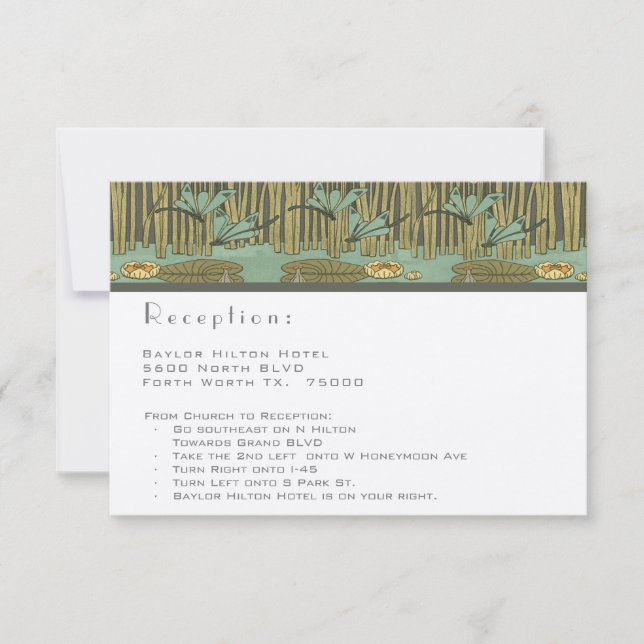 Invitation de réception et de direction Libellule  (Devant)