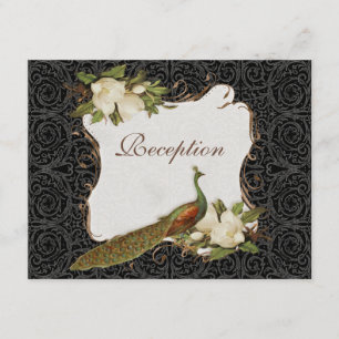 Invitation de réception Peacock Vintage & Magnolia