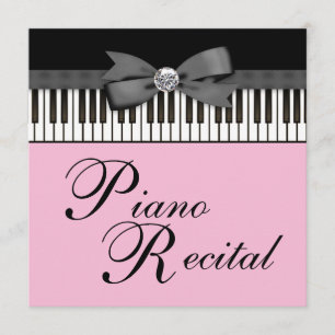 Invitation de récital aux touches de piano noires 