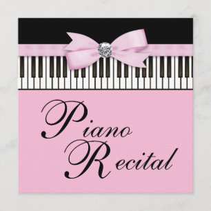 Invitation de récital aux touches de piano roses n