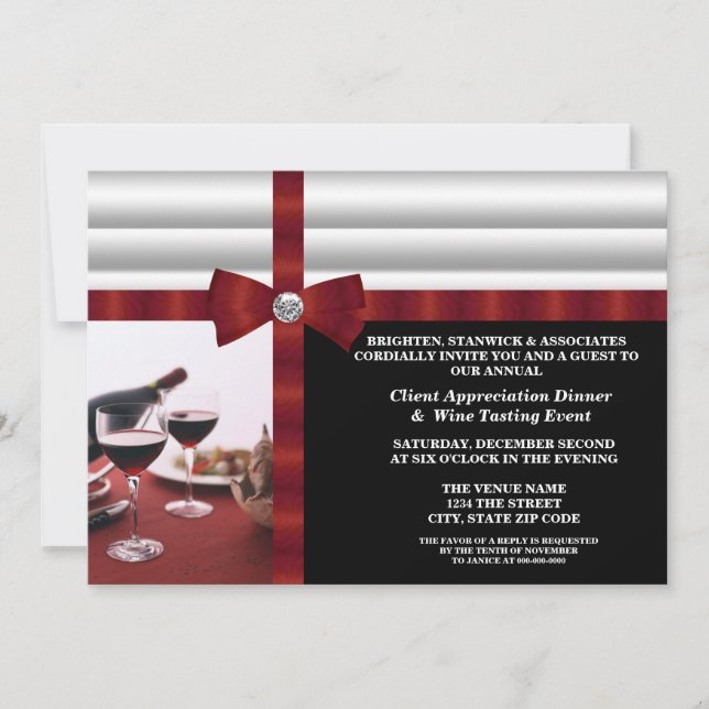 Invitation de reconnaissance de client d'événement (Devant)