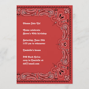 Invitation de Red Paisley Bandana