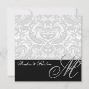 Invitation de Regal Silver Monogramme Mariage dama