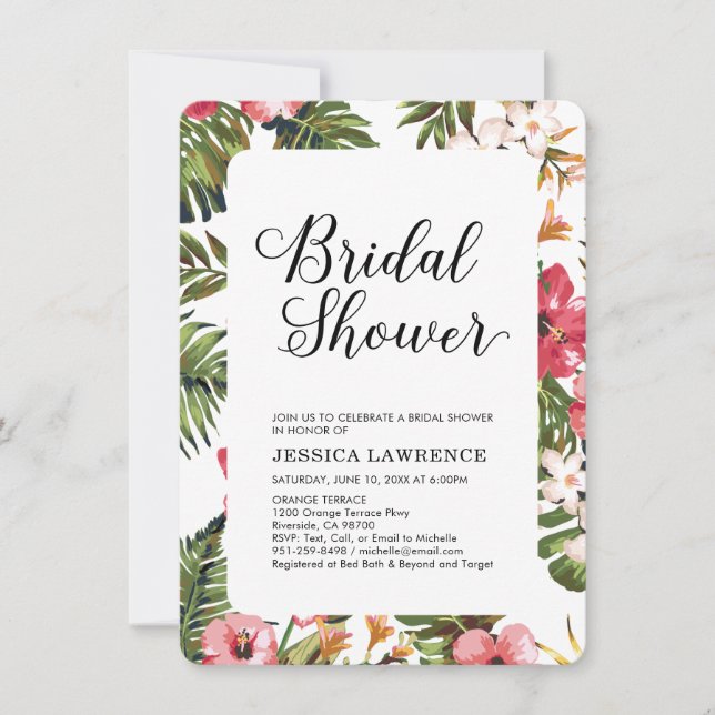 Invitation de Remise de Cadeaux de Mariage Tropica (Devant)