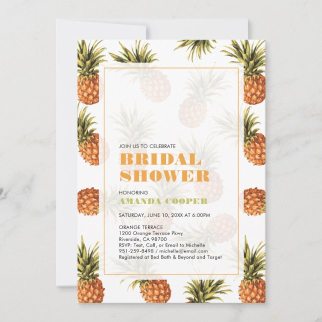 Invitation de Remise de Cadeaux de Mariage Tropica (Devant)