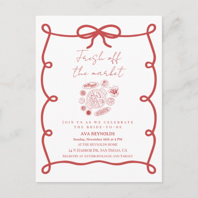 Invitation de Remise de Cadeaux de Mariée Modèle « (Devant)