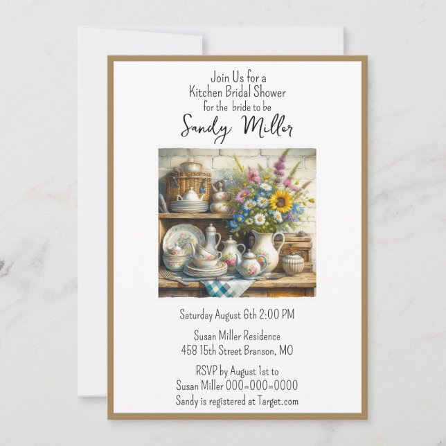 Invitation de Remise de Cadeaux de Mariée pour Vai (Devant)