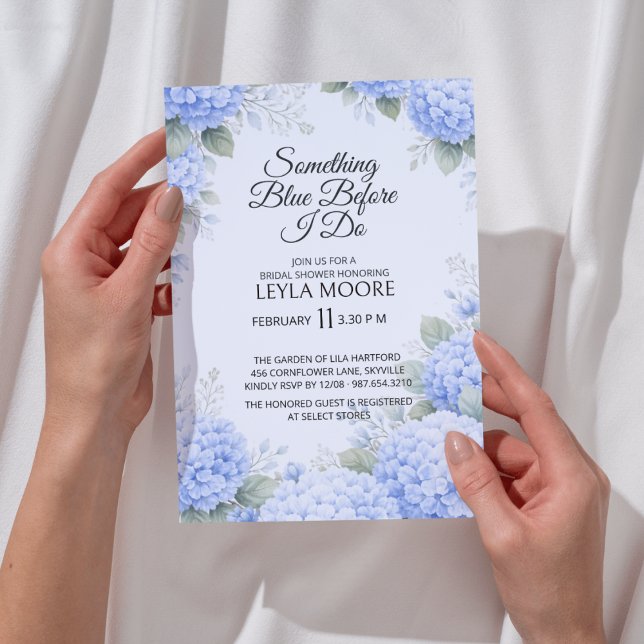Invitation de Remise de Cadeaux de Mariée Somethin (Something Blue Bridal Shower Invitation
)