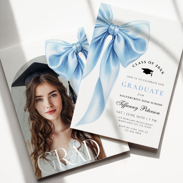 Invitation de remise de diplôme avec photo et ruba (Créateur téléchargé)
